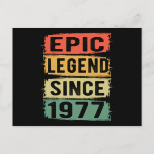 48 Years Old Bday 1977 Epic Legend 48th Birthday Postcard