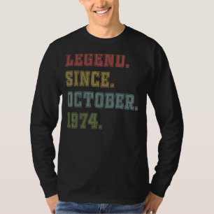 48 Years Old Legend Since October 1974 48th Birth T-Shirt