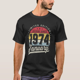 48 Years Old Limited Edition Legend Since 1974 Jan T-Shirt