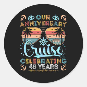 48th Anniversary Cruise Celebrating 48 Years Coupl Classic Round Sticker