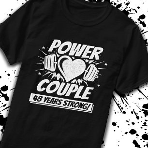 48th Anniversary Fitness Couple 48 Years Strong T-Shirt