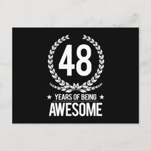 48th Birthday (48 Years Of Being Awesome) Postcard