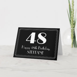 48th Birthday ~ Art Deco Inspired Look "48", Name Card