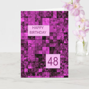 48th Birthday Birthday Pink Pattern Card