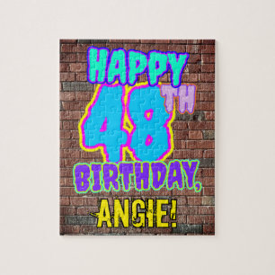 48th Birthday ~ Fun, Urban Graffiti Inspired Look Jigsaw Puzzle