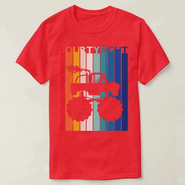 48th Birthday Gift Monster Truck Shirt 48 Year Old (Design Front)