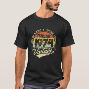 48Th Birthday Gifts 48 Yrs Old Retro Born In Febru T-Shirt