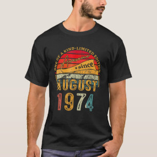 48Th Birthday Gifts Vintage August 1974 Limited Ed T-Shirt