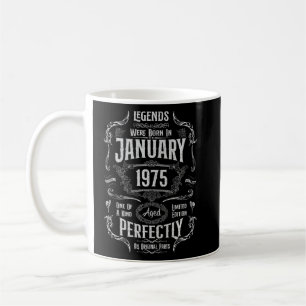 48th Birthday Legends Were Born In January 1975    Coffee Mug