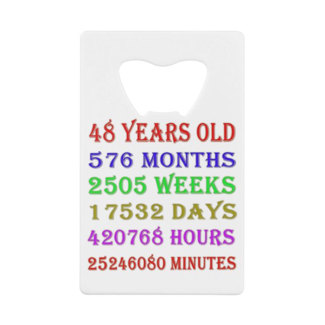 48th Birthday Milestones (Front)