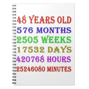 48th Birthday Milestones Notebook