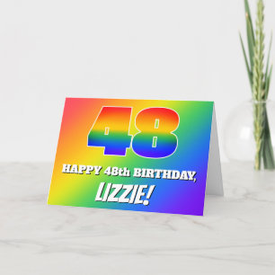48th Birthday: Multicolored Rainbow Pattern # 48 Card