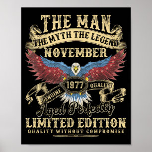 48th Birthday November 1977 Men Funny 48 Years Old Poster