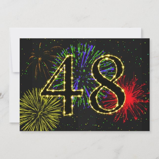 48th birthday party invitate invitation (Front)