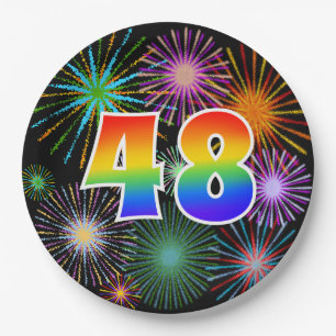 48th Event - Fun, Colourful, Bold, Rainbow 48 Paper Plate