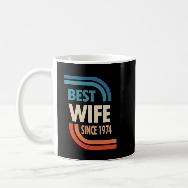 48th Wedding Anniversary Best Wife Since 1974 Coffee Mug (Left)