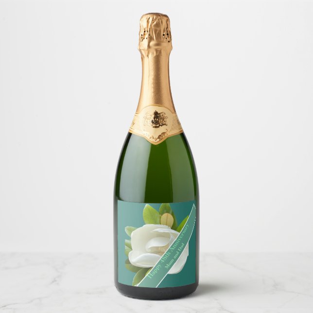 48th Wedding Anniversary Sparkling Wine Label (Front)