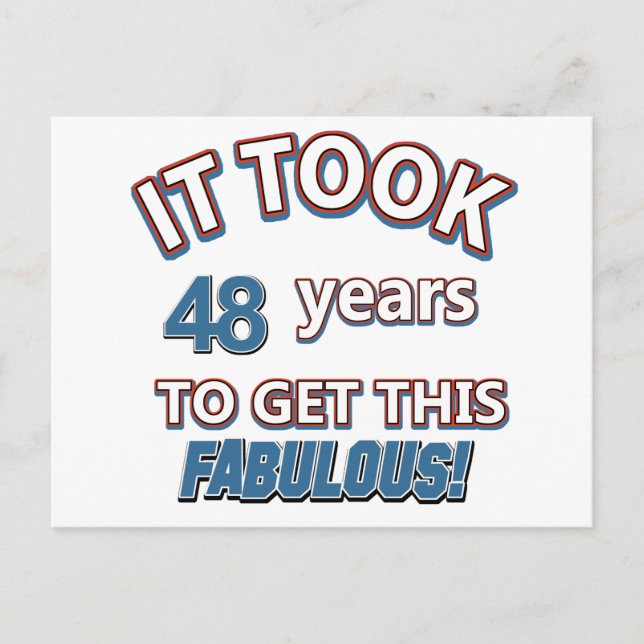 48th year birthday designs postcard (Front)