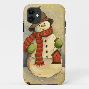 4905 Snowman & Birdhouse iPhone 11 Case