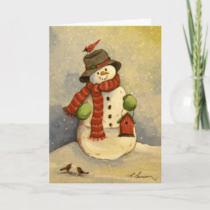 4905 Snowman & Birdhouse Christmas Holiday Card