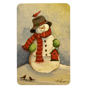 4905 Snowman & Birdhouse Christmas Magnet