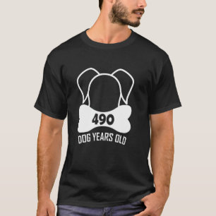 490 Dog Years Old Funny 70th Birthday Dog Lover T-Shirt