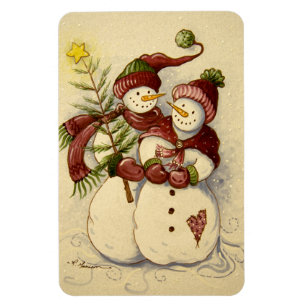 4924 Snowmen Christmas Magnet