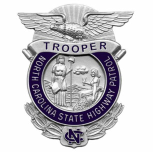 494px-NC_-_Highway_Patrol_Badge Standing Photo Sculpture