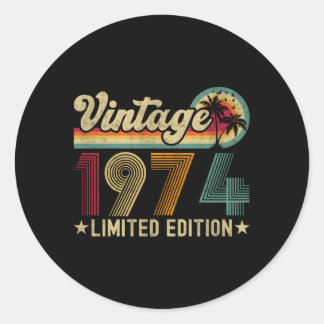 49 1974 49Th For Classic Round Sticker
