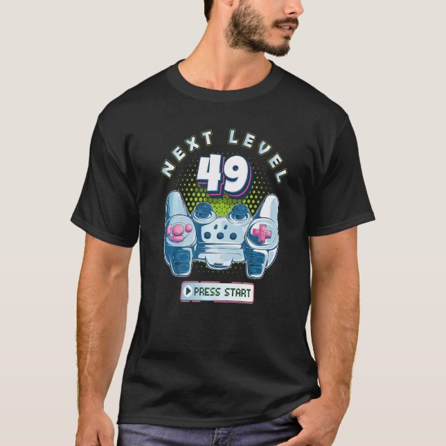 49 Birthday Gamer Next Level 49 Gaming Controller  T-Shirt (Front)