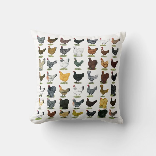 49 Chicken Hens Cushion (Front)
