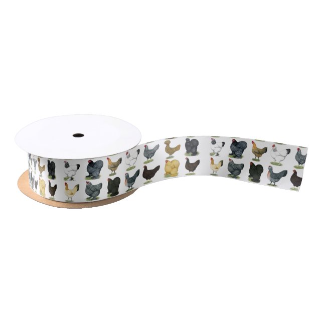 49 Chicken Hens Satin Ribbon (Spool)