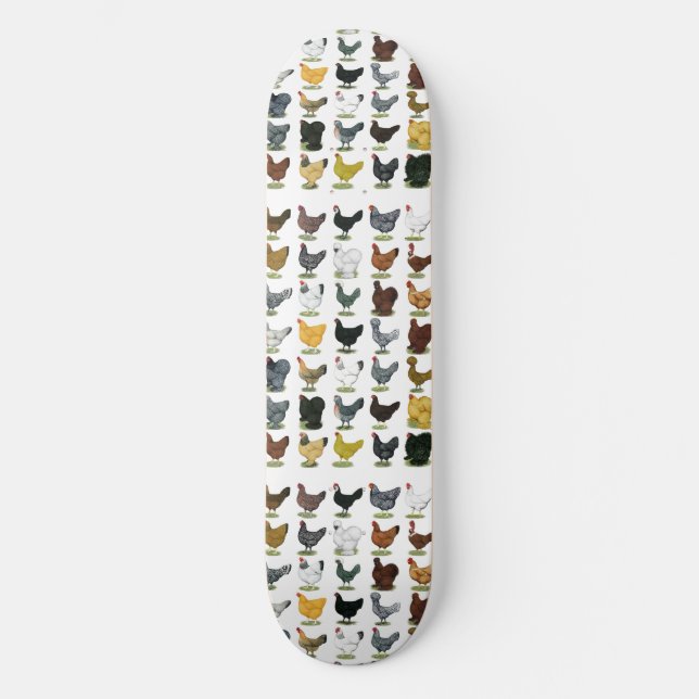 49 Chicken Hens Skateboard (Front)
