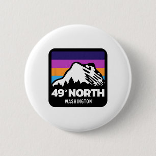 49 Degrees North Washington Snowboarding Skiing Fa 6 Cm Round Badge