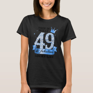 49 & Fabulous I Blue White Party Group Candid Phot T-Shirt