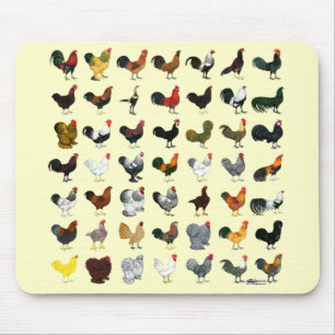 49 Roosters Mouse Mat