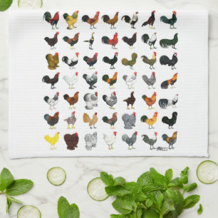 49 Roosters Tea Towel