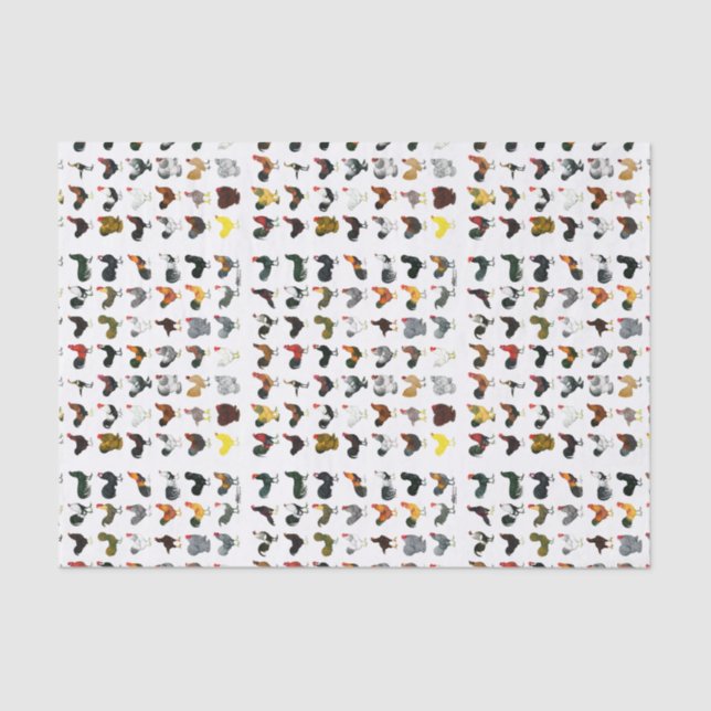 49 Roosters Tissue Paper (Front)