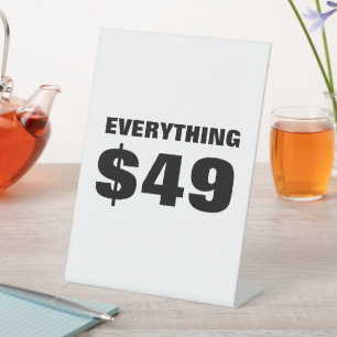 $49 Sale Sign, $49 Price Sign, Retail Store Sign