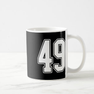 #49 White Outline Number 49 Sports Fan Jersey Styl Coffee Mug