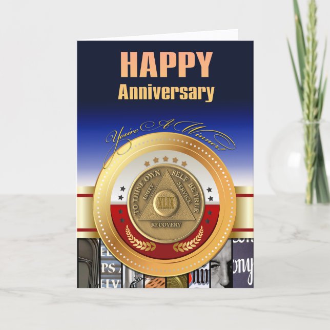 49 Year AA Anniversary Coin You're A Winner Award Card (Front)