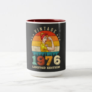 49 Year Old 1976 Vintage Women 49th Birthday Gift Two-Tone Coffee Mug