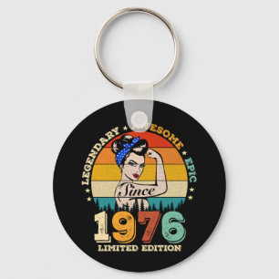 49 Year Old Bday 1976 Vintage 49th Birthday Women Key Ring