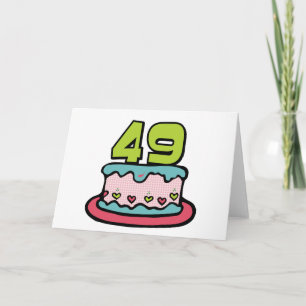 49 Year Old Birthday Cake Card