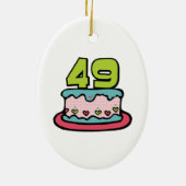 49 Year Old Birthday Cake Ceramic Tree Decoration (Back)