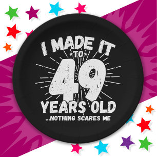 49 Year Old Sarcastic Meme Funny 49th Birthday Paper Plate