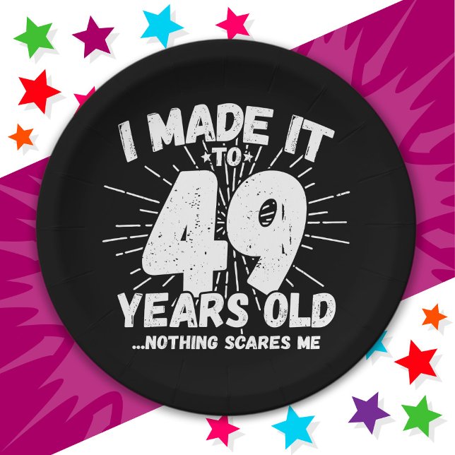 49 Year Old Sarcastic Meme Funny 49th Birthday Paper Plate (Creator Uploaded)