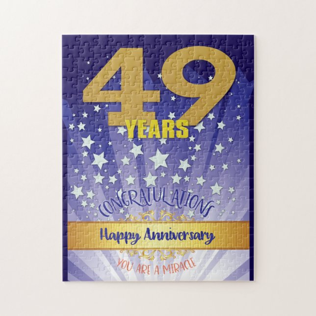 49 Year Recovery Anniversary Bold Numeral Jigsaw Puzzle (Vertical)