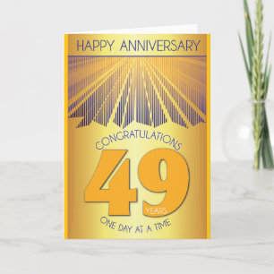 49 Year Sober Anniversary Golden Ray 12 Step Card