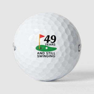 49 Years and Still Swinging Funny 49th Birthday Golf Balls